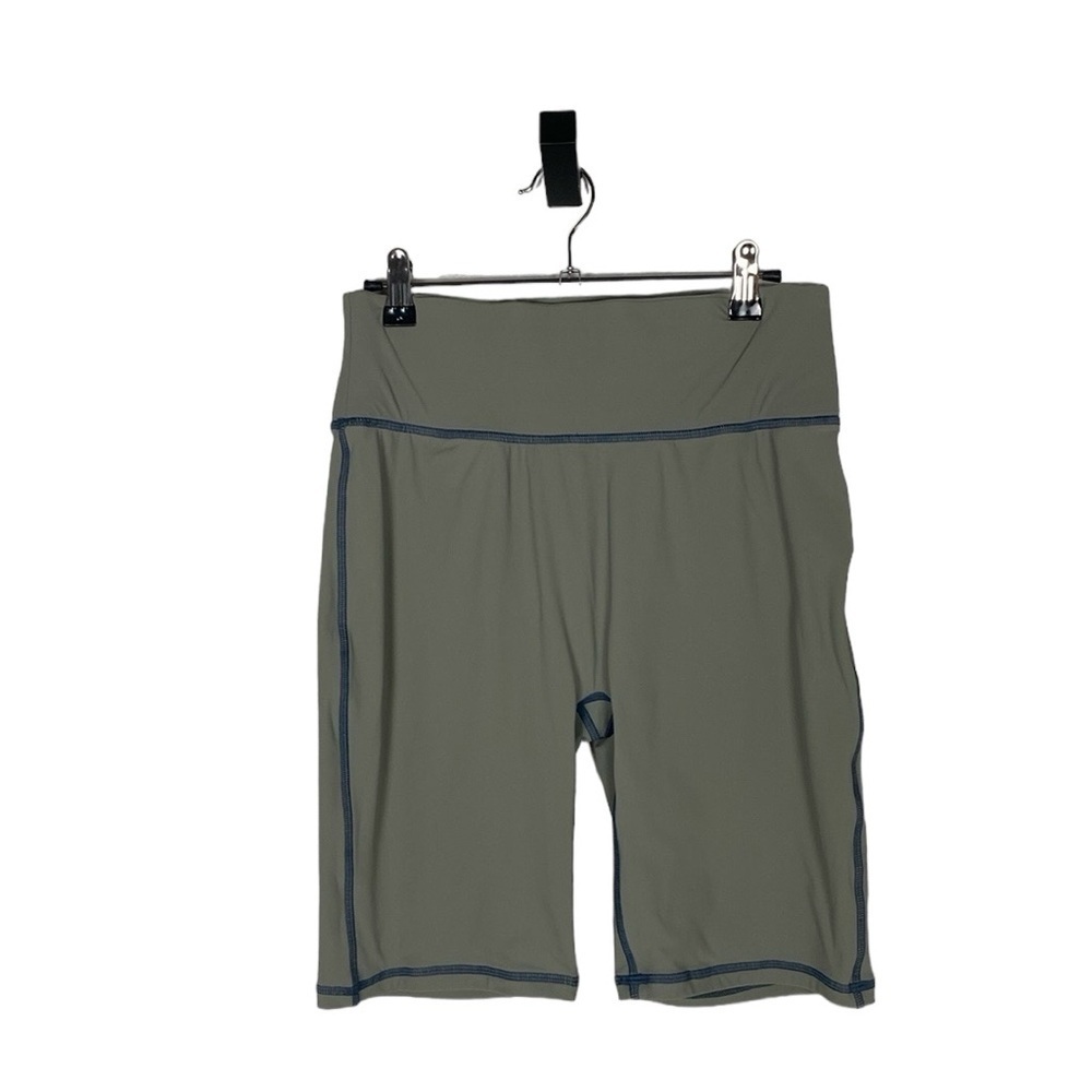 ALIX NYC green contrast trim bike shorts